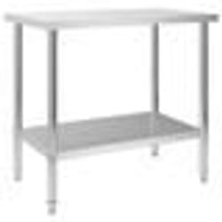 vidaXL Table de travail de cuisine 100x60x85 cm Acier inoxydable