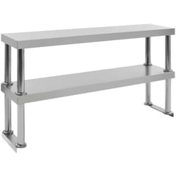 Tagère de table de travail 2 niveaux 120x30x65 cm Inox Vidaxl