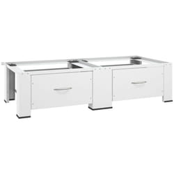 Socle Double Pour Lave-linge Et Sèche-linge Avec Tiroirs Blanc Vidaxl