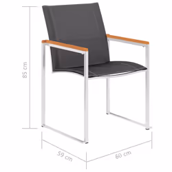 VidaXL 46497 chaise d'extérieur Terrace Bois d'acacia, Acier inoxydable, Textile - Vue supplémentaire 8