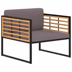 VidaXL 46508, Terrace, Siège rembourré, Bois d'acacia, Polyester, Acier, Gris, 700 mm, 700 mm
