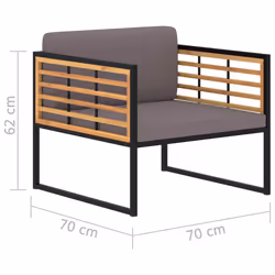 VidaXL 46508 chaise d'extérieur Terrace Siège rembourré Bois d'acacia, Polyester, Acier Gris - Vue supplémentaire 8
