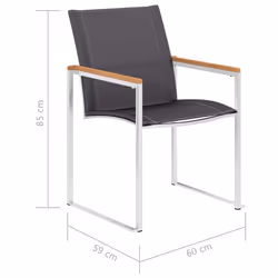 VidaXL 46516 chaise d'extérieur Terrace Acier inoxydable, Teck, Textile - Vue supplémentaire 8