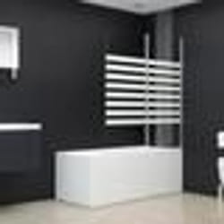 vidaXL Enclos de bain 120x140 cm Verre trempé Rayures - TU
