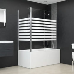 Vidaxl - Enclos de bain 120x68x130 cm verre trempé rayures
