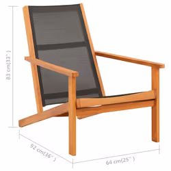 VidaXL 48699 chaise d'extérieur Terrace Siège rembourré Eucalyptus Noir - Vue supplémentaire 6