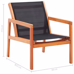 VidaXL 48701 chaise d'extérieur Terrace Siège rembourré Eucalyptus Noir - Vue supplémentaire 7
