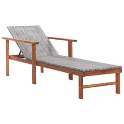 VidaXL 48704 chaise d'extérieur Linge Siège rembourré Bois d'acacia, Polyéthylène, Rotin Gris
