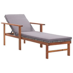 VidaXL 48705 chaise d'extérieur Linge Siège rembourré Bois d'acacia, Polyester, Polyuréthane Gris