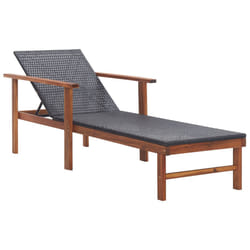 VidaXL 48706 chaise d'extérieur Linge Siège rembourré Bois d'acacia, Polyéthylène, Rotin Noir