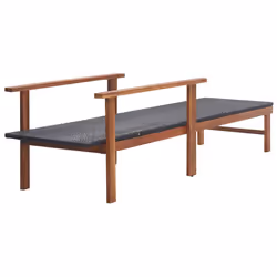 VidaXL 48706 chaise d'extérieur Linge Siège rembourré Bois d'acacia, Polyéthylène, Rotin Noir