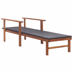 VidaXL 48706 chaise d'extérieur Linge Siège rembourré Bois d'acacia, Polyéthylène, Rotin Noir - Vue supplémentaire 4