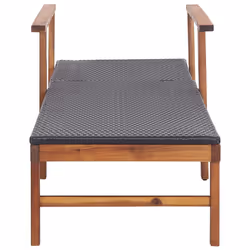 VidaXL 48706 chaise d'extérieur Linge Siège rembourré Bois d'acacia, Polyéthylène, Rotin Noir - Vue supplémentaire 6