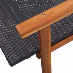 VidaXL 48706 chaise d'extérieur Linge Siège rembourré Bois d'acacia, Polyéthylène, Rotin Noir - Vue supplémentaire 7
