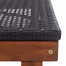 VidaXL 48706 chaise d'extérieur Linge Siège rembourré Bois d'acacia, Polyéthylène, Rotin Noir - Vue supplémentaire 8