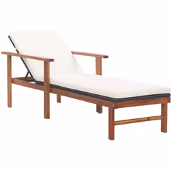 VidaXL 48707, Linge, Siège rembourré, Bois d'acacia, Polyester, Polyuréthane, Noir, 550 mm, 2000 mm