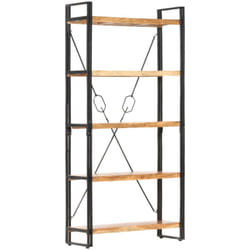 Bibliothèque 5 Niveaux 90x30x180 Cm Bois Solide De D'Acacia Vidaxl