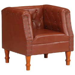 vidaXL Fauteuil cuir véritable - Marron