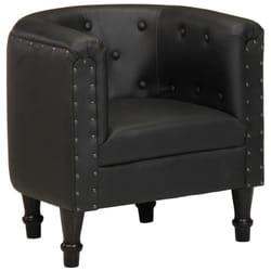 Chaise Cabriolet Noir Cuir Véritable Vidaxl