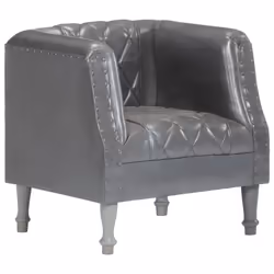 VidaXL 286618, Cuir, Gris, 600 mm, 570 mm, 640 mm