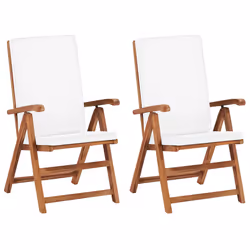 VidaXL 48983, Terrace, Siège rembourré, Polyester, Teck, Crème, Blanc, 570 mm, 715 mm