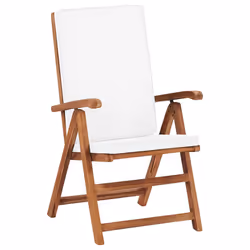 VidaXL 48983 chaise d'extérieur Terrace Siège rembourré Polyester, Teck Crème, Blanc
