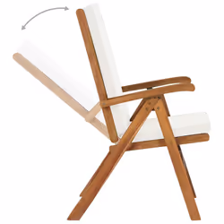 VidaXL 48983 chaise d'extérieur Terrace Siège rembourré Polyester, Teck Crème, Blanc - Vue supplémentaire 4