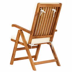 VidaXL 48983 chaise d'extérieur Terrace Siège rembourré Polyester, Teck Crème, Blanc - Vue supplémentaire 5