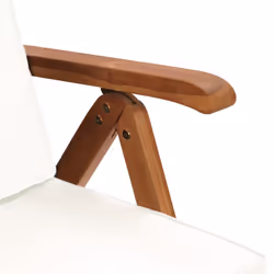 VidaXL 48983 chaise d'extérieur Terrace Siège rembourré Polyester, Teck Crème, Blanc - Vue supplémentaire 6
