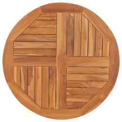 vidaXL Dessus de table Bois de teck solide Rond 2,5 cm 80 cm