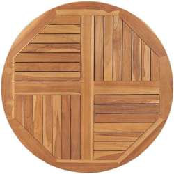Dessus de table Bois de teck solide Rond 2,5 cm 90 cm Vidaxl