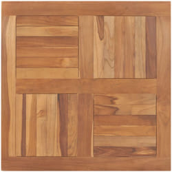 Dessus de table Bois de teck solide Carré 80x80x2,5 cm Vidaxl