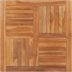 Dessus de table Bois de teck solide Carré 90x90x2,5 cm Vidaxl
