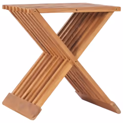 vidaXL Tabouret pliable en bois de teck