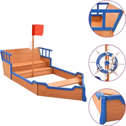 Notre fantastique bac à sable en bois dans une nouvelle conception de bateau pirate est un équipement de jeu parfait pour le  ...