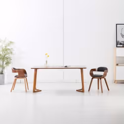 vidaXL Chaises à manger lot de 2 gris foncé tissu et bois courbé - TU