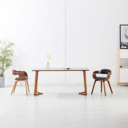 vidaXL Chaises à manger lot de 2 gris foncé tissu et bois courbé - TU
