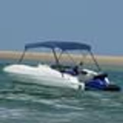 vidaXL Auvent bimini à 3 arceaux Bleu 183x196x137 cm - TU