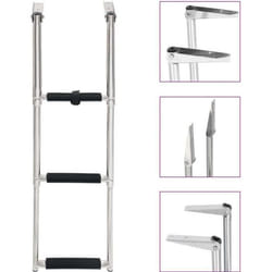 vidaXL Échelle d'embarquement pliable 3 marches Acier inoxydable - TU