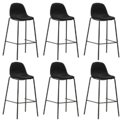 VIDAXL Lot de 6 - Noir