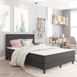 Sommier tapissier Gris Tissu 160 x 200 cm