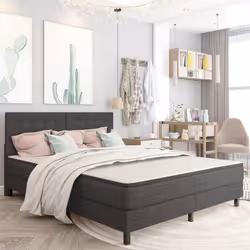 vidaXL Tête de lit touffetée Gris foncé Tissu 160x200 cm - TU