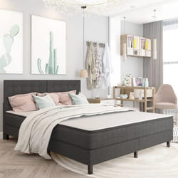 vidaXL Tête de lit touffetée Gris foncé Tissu 160x200 cm - TU