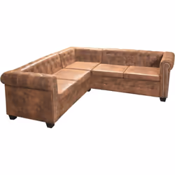 Ce canapé d'angle Chesterfield allie parfaitement confort et sophistication et s'intégrera parfaitement à votre intérieur. Av ...