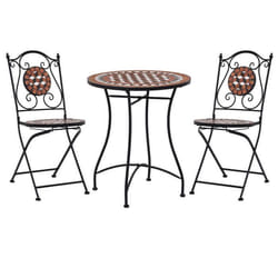vidaXL Ensemble de bistro 3 pcs mosaïque Carreau céramique Terre cuite - TU