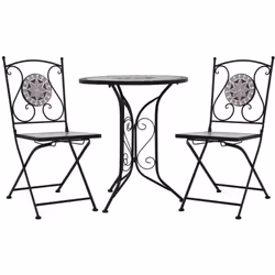 Ajoutez une touche romantique à votre jardin, terrasse ou balcon avec cet ensemble de bistrot en mosaïque. Ce sera un grand p ...