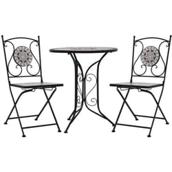 Mobilier de bistro 3 pcs mosaïque Carreaux céramiques Gris