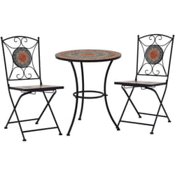 Vidaxl - légant bistrot extérieur avec table en mosaïque + 2 chaises de différentes couleurs couleur : Orange