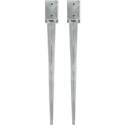 Piquets au sol 2 pcs Argenté 9x9x90 cm Acier galvanisé Vidaxl
