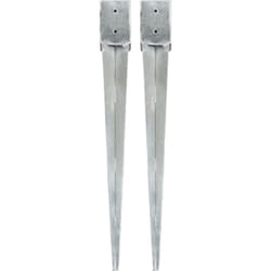 Piquets au sol 2 pcs Argenté 10x10x91 cm Acier galvanisé Vidaxl